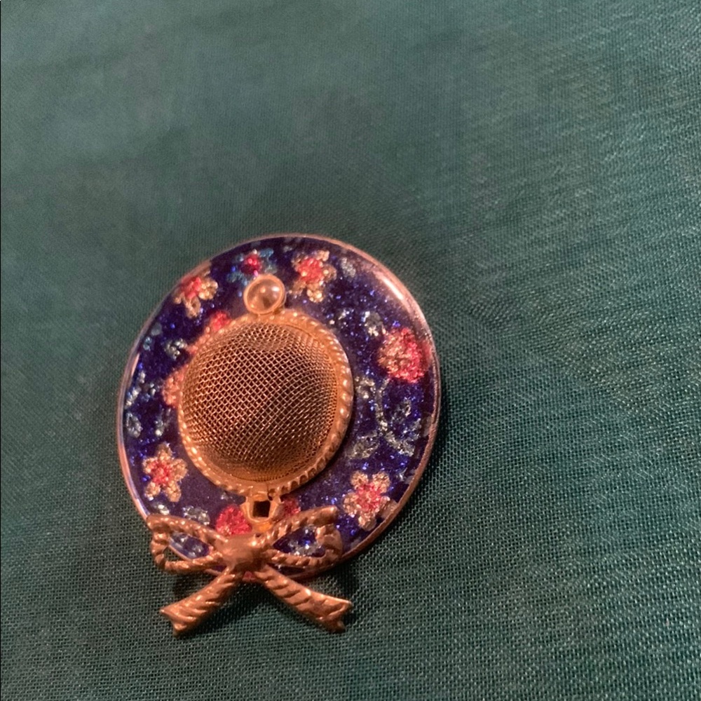 Floral Enamel vintage Hat Brooch